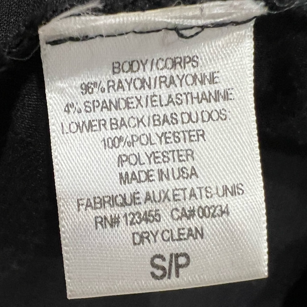 Design Lab High-Low Black Top with Sheer Back - Picture 9 of 9